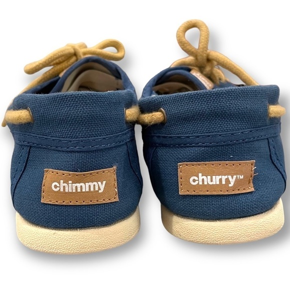 Chimmy Churry Sz 7.5w, 6.5m Classic Boat Shoe in Soft 100% Indigo Cotton Fabric - Picture 5 of 7